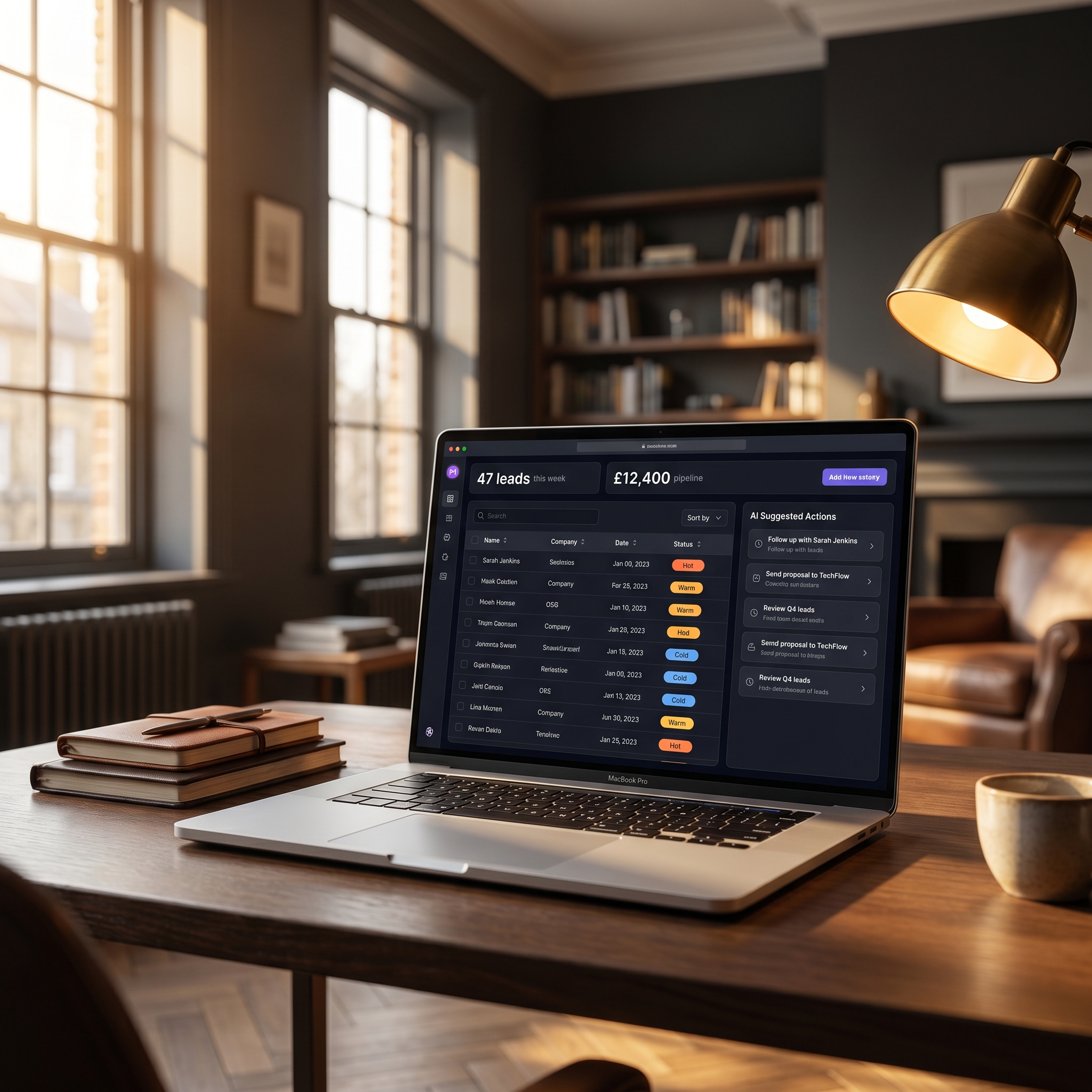 Custom lead-management dashboard built by a cohort participant