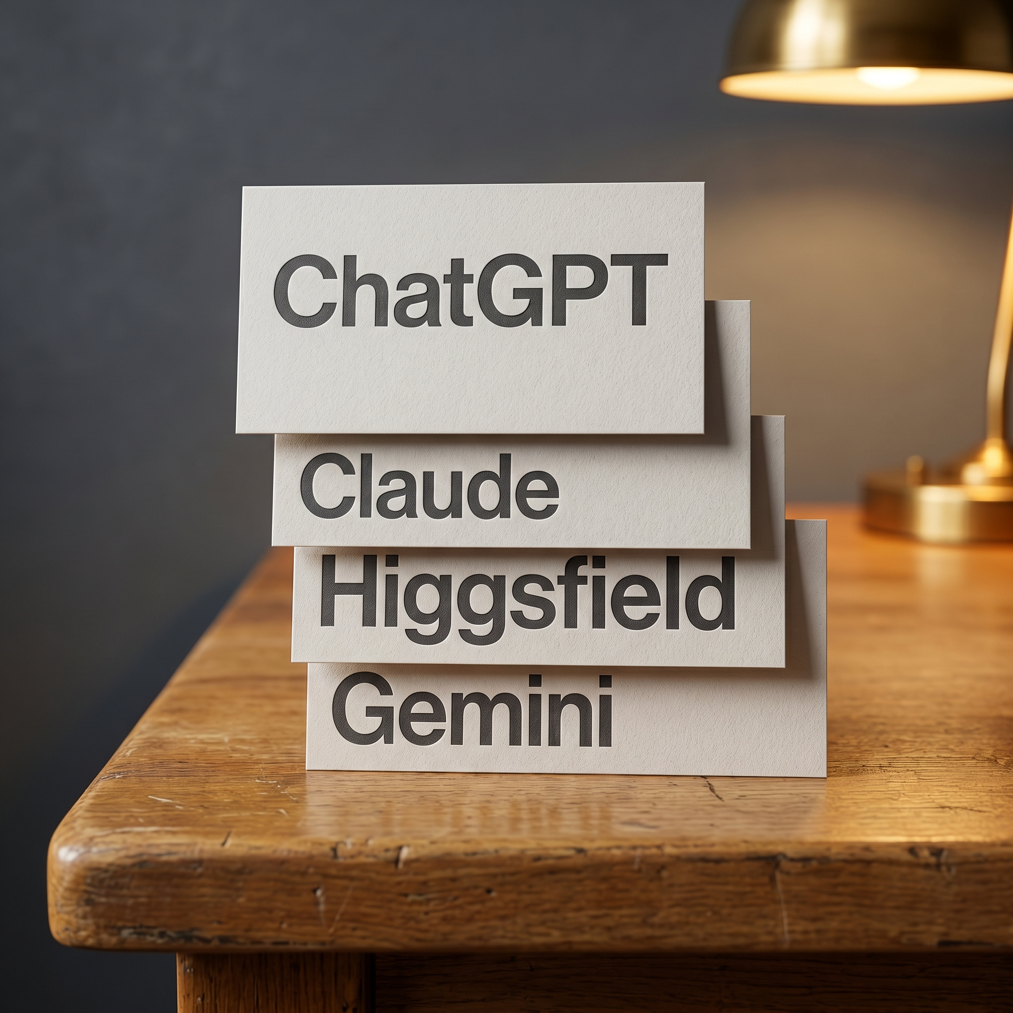 ChatGPT, Claude, Higgsfield and Gemini